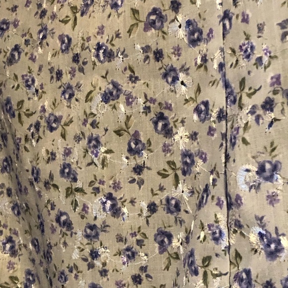Vintage Sage Green and Purple Floral Dress - Picture 5 of 8